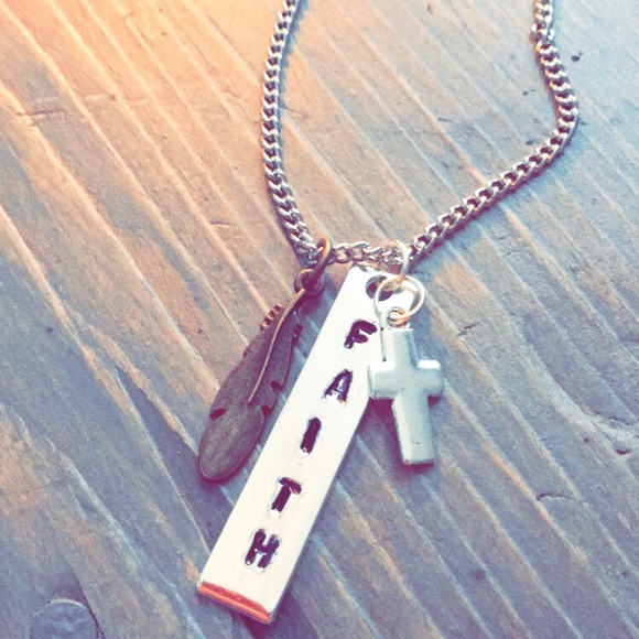 handmade Jewelry - Hand stamped stainless steel “FAITH” necklace handmade Jewelry - Hand stamped stainless steel “FAITH” necklace